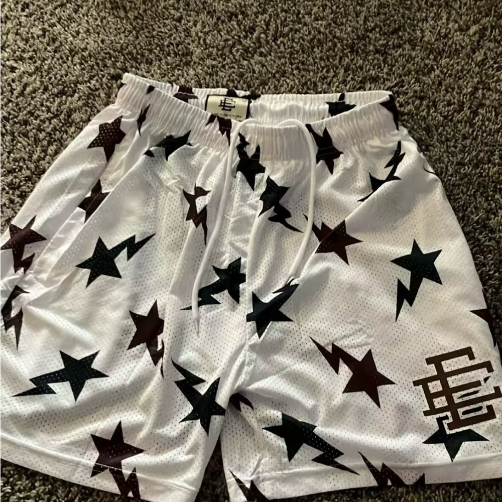 White Star Patterned Men's Shorts